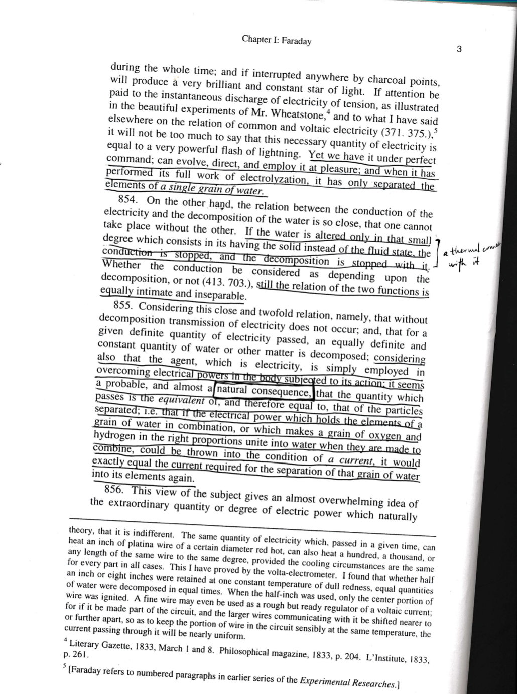 With the Particles or Atoms of Matter" by Michael Faraday.-What is the