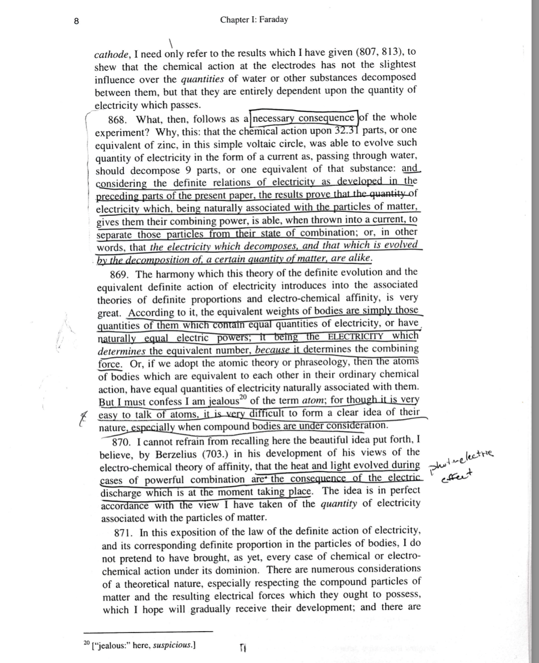 be simplified? 2 Chapter I: Faraday On The Absolute Quantity Of Electricity