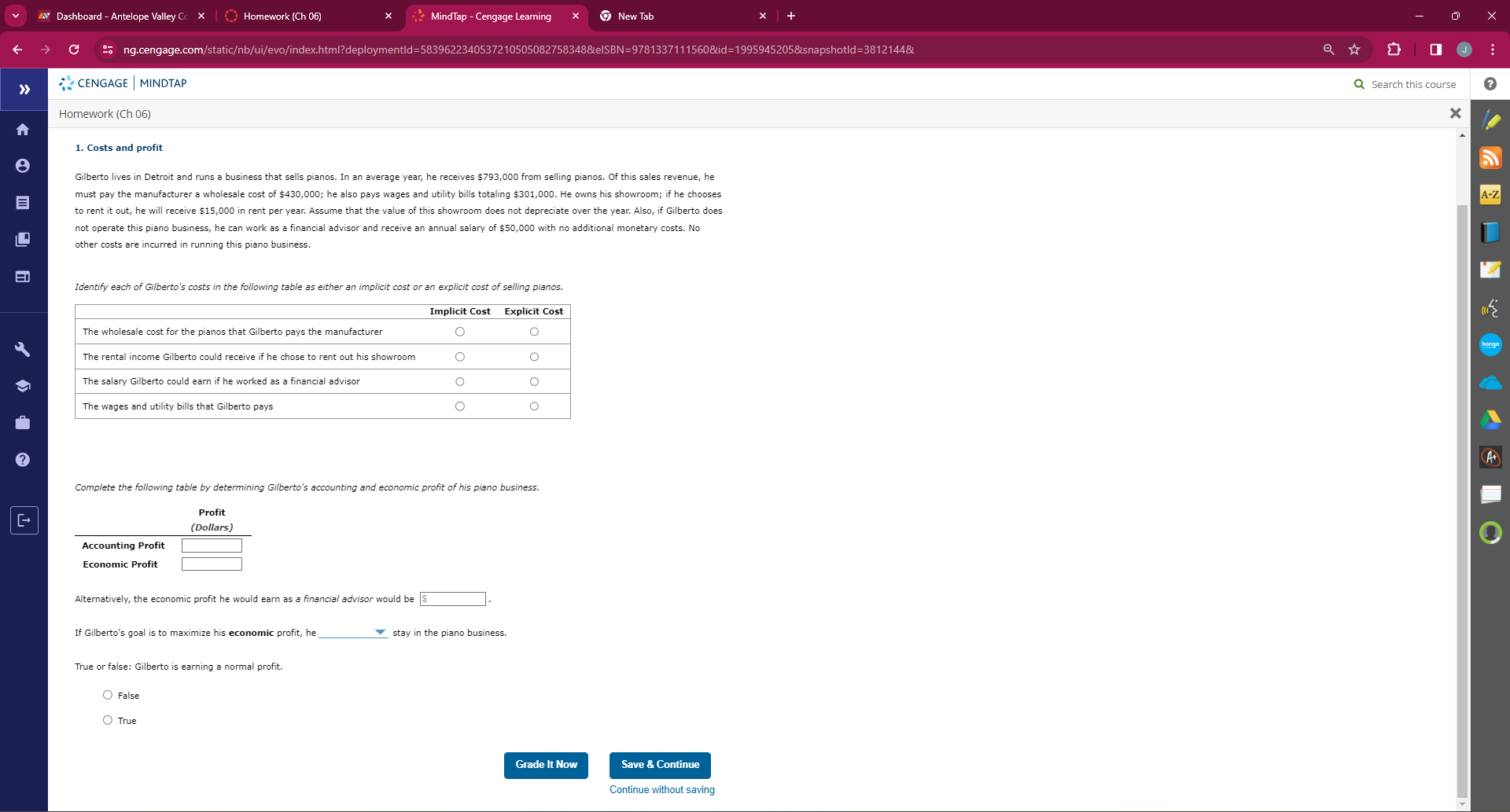  v 4Dashboard - Antelope Valley Cc x | Homework (Ch 06)