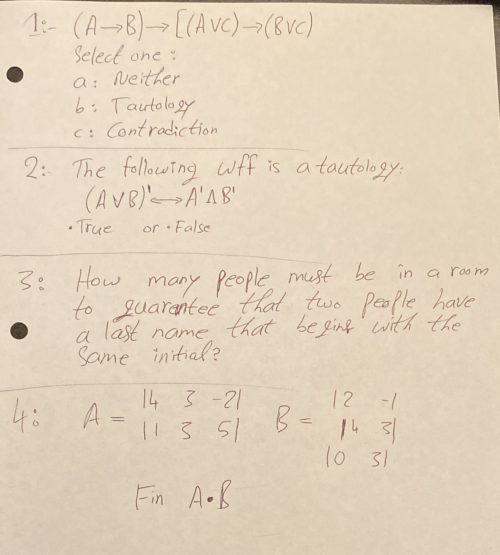 1 : ( A -B ) - [(Avc ) - (