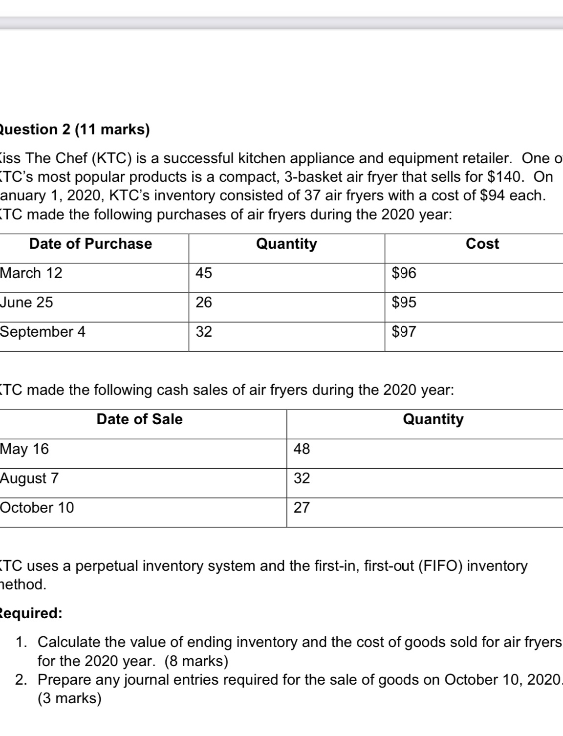 This is accounting question im getting problem Question 2 (11 marks) iss