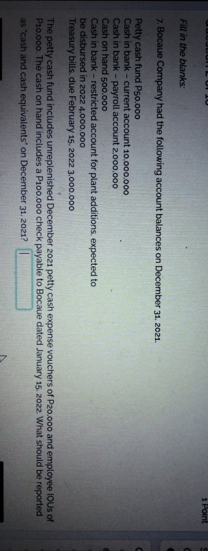 urgent need help right now please 1 Point Fill in the blanks: