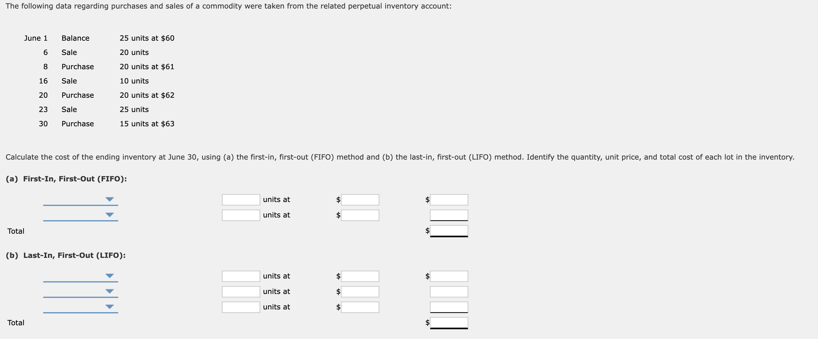 please help me solve The following data regarding purchases and sales of