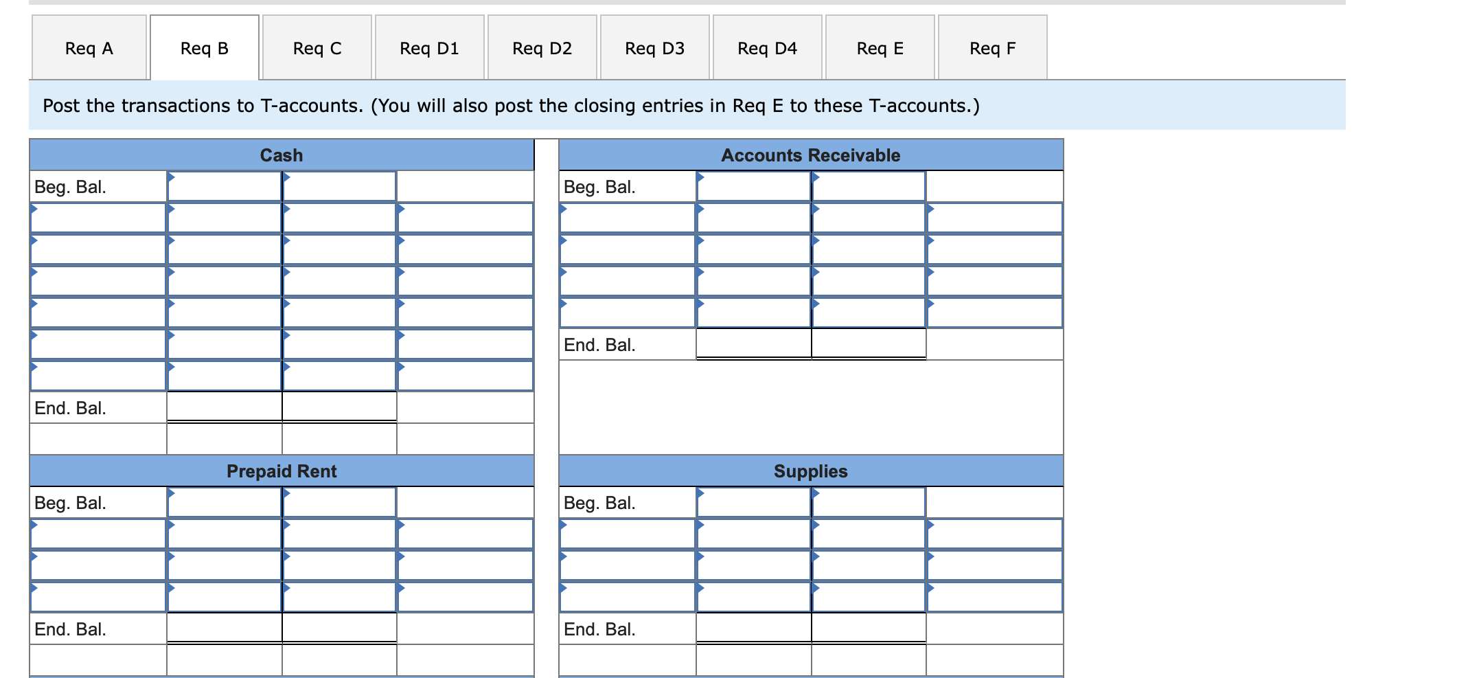 supplies; $70 was on hand at the end of the period. Required