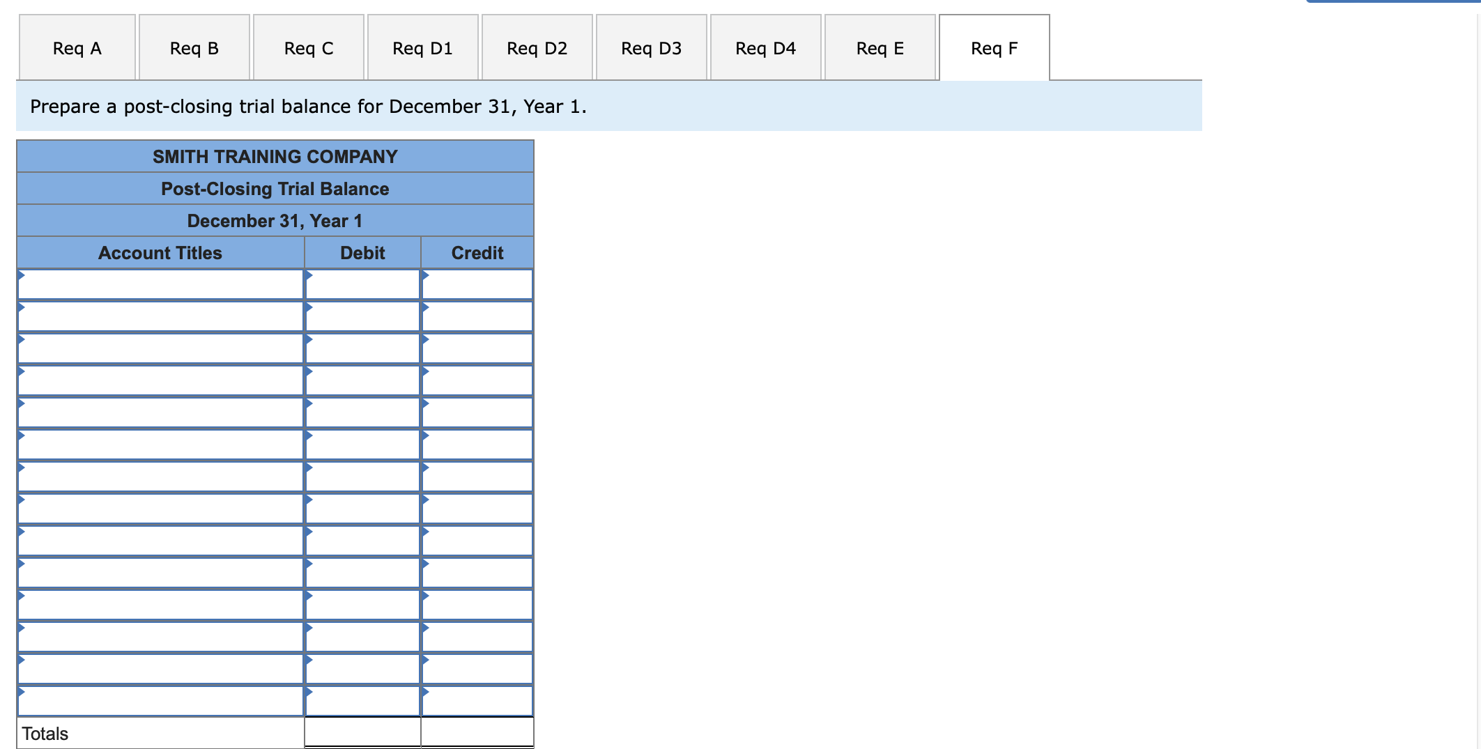 E Req F Record the preceding transactions in the general journal. (Do