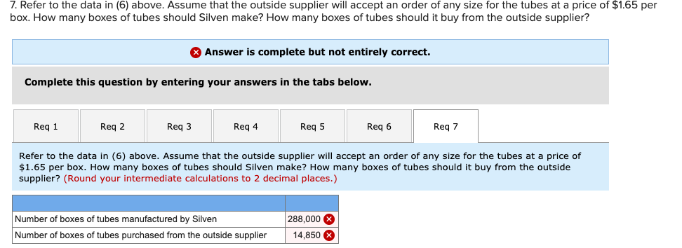 200,000, and 9000, using the make 1.44, buy 1.65 unit prices Silven