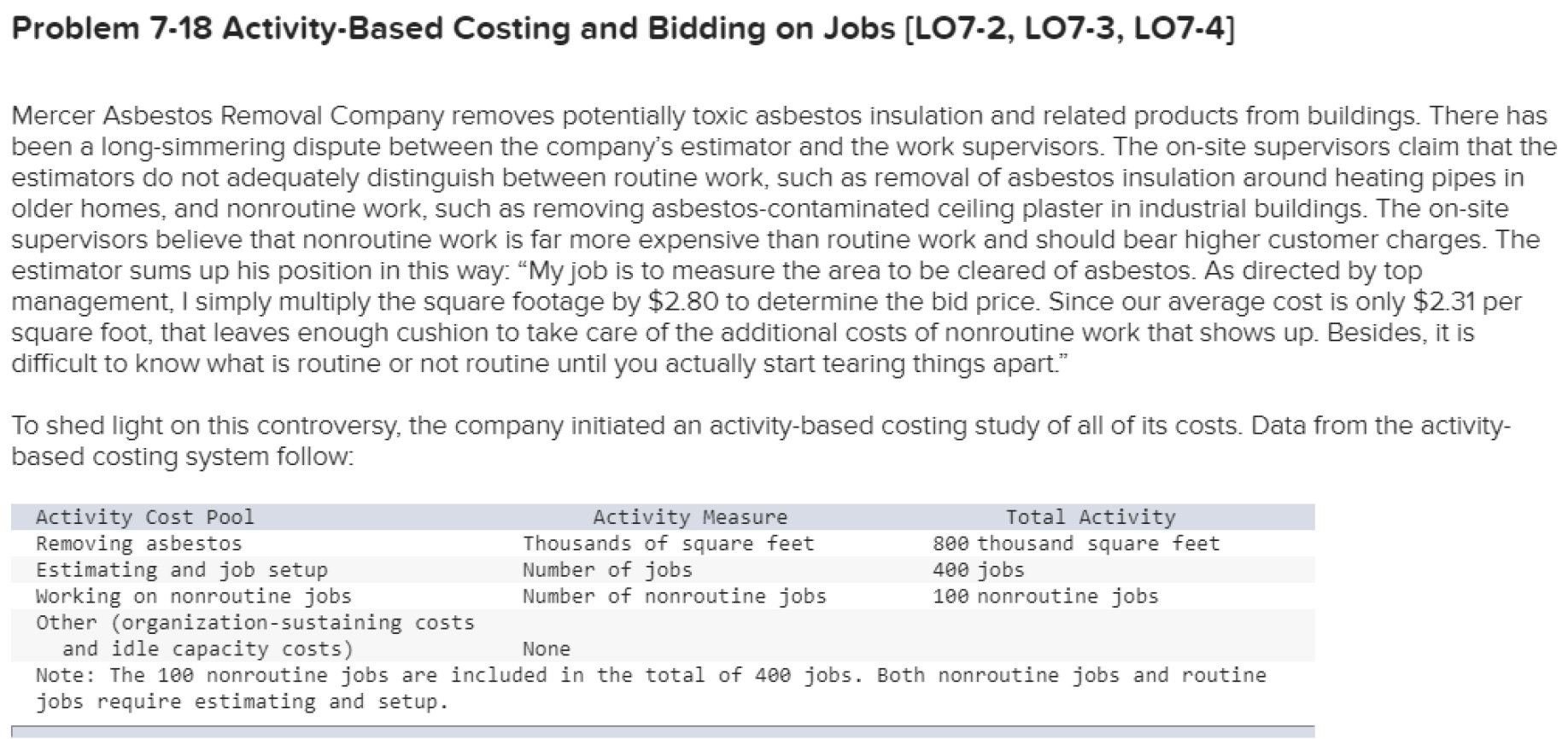 Please please please help me with this problem on Activity-Based Costing and