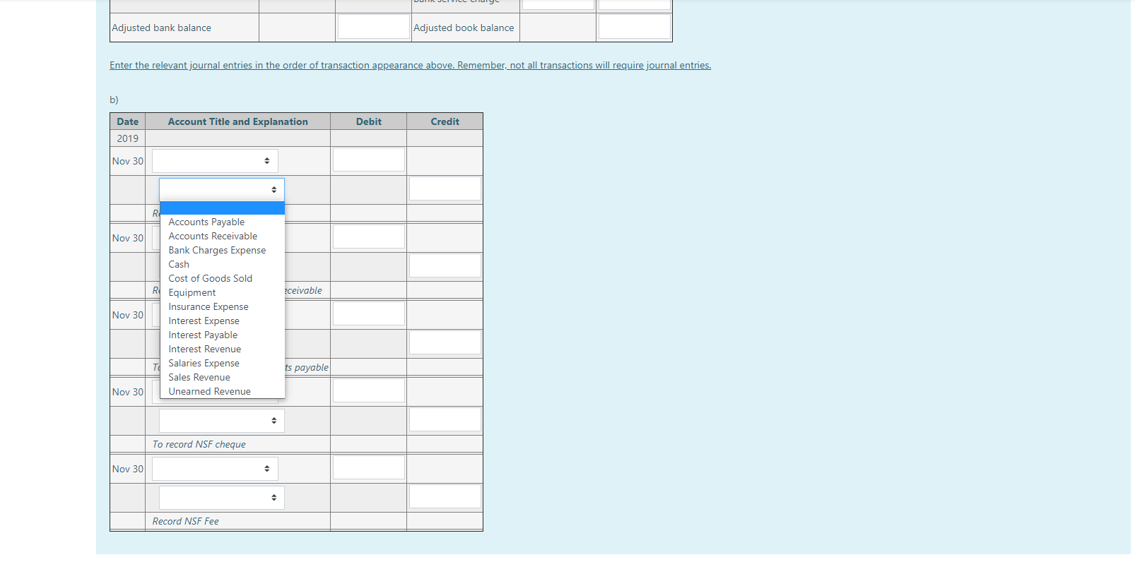 all bank service charges. A customer deposited Sl , 150 directly into