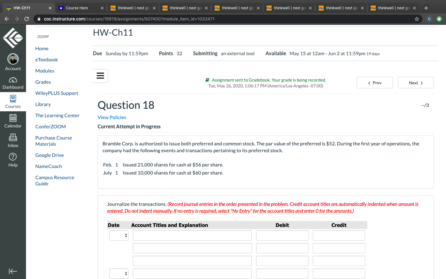  " HW-Ch11 X * Course Hero X thinkwell | next ge