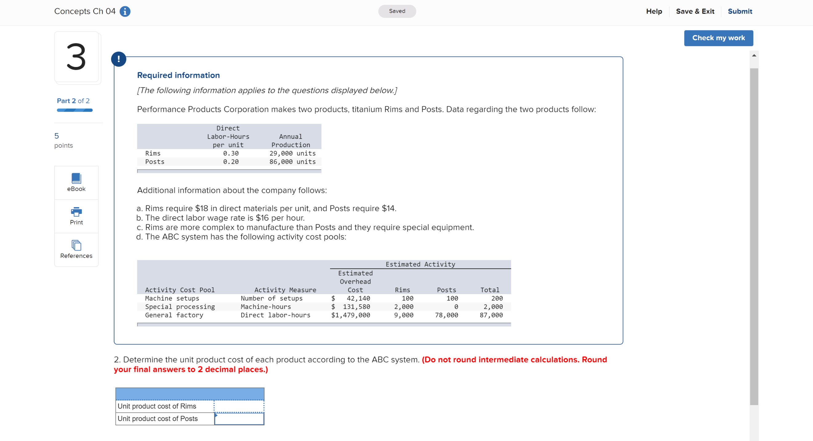  Concepts Ch 04 i Saved Help Save & Exit Submit Check