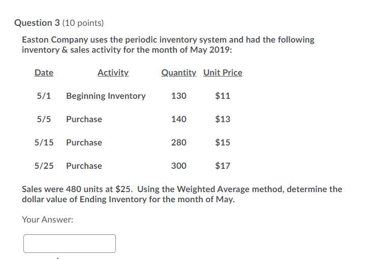 inventory 5: sales activity for the month of May 2019: Date ALivity: