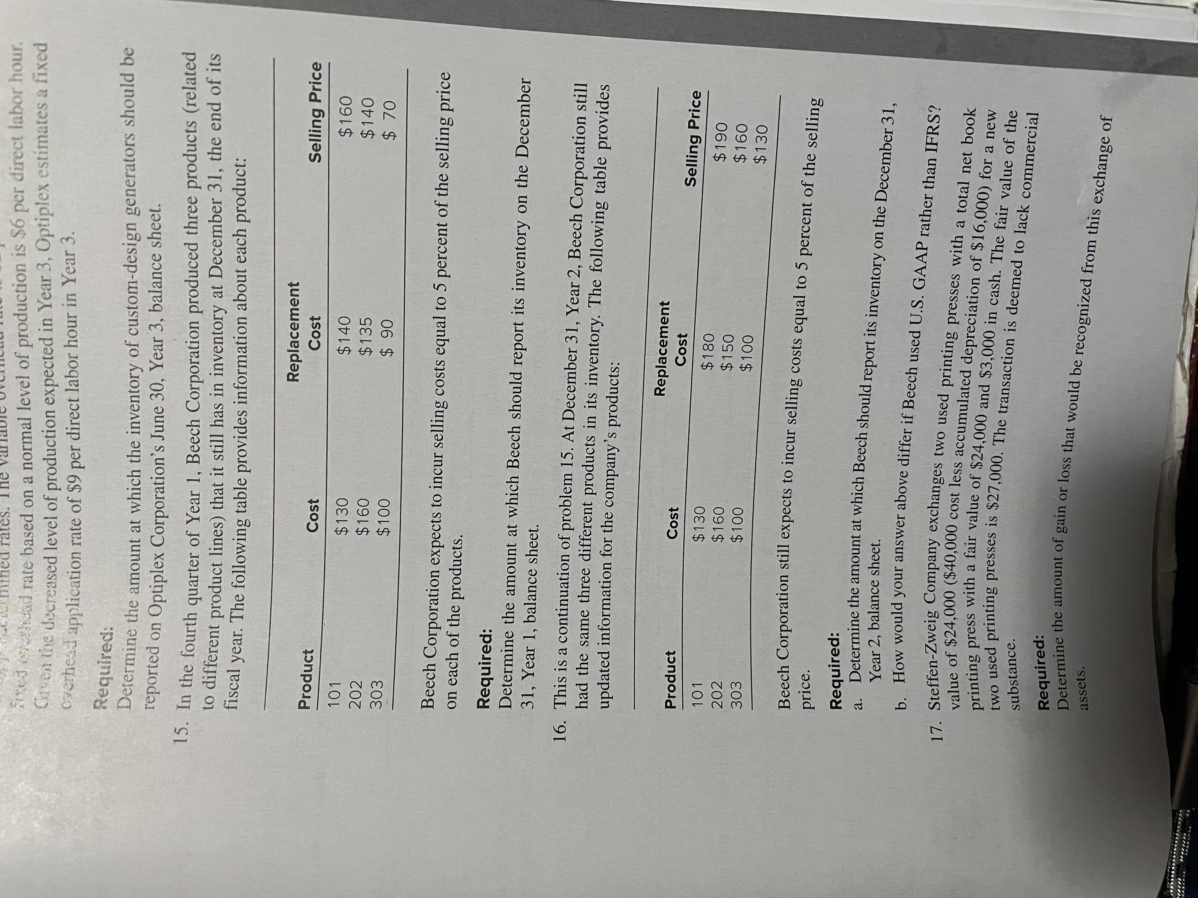 Problem 15 and 16 Fred everhead rate based on a normal level
