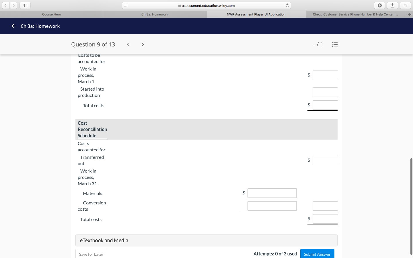 Course Hero Ch 3a: Homework NWP Assessment Player UI Application Chegg Customer