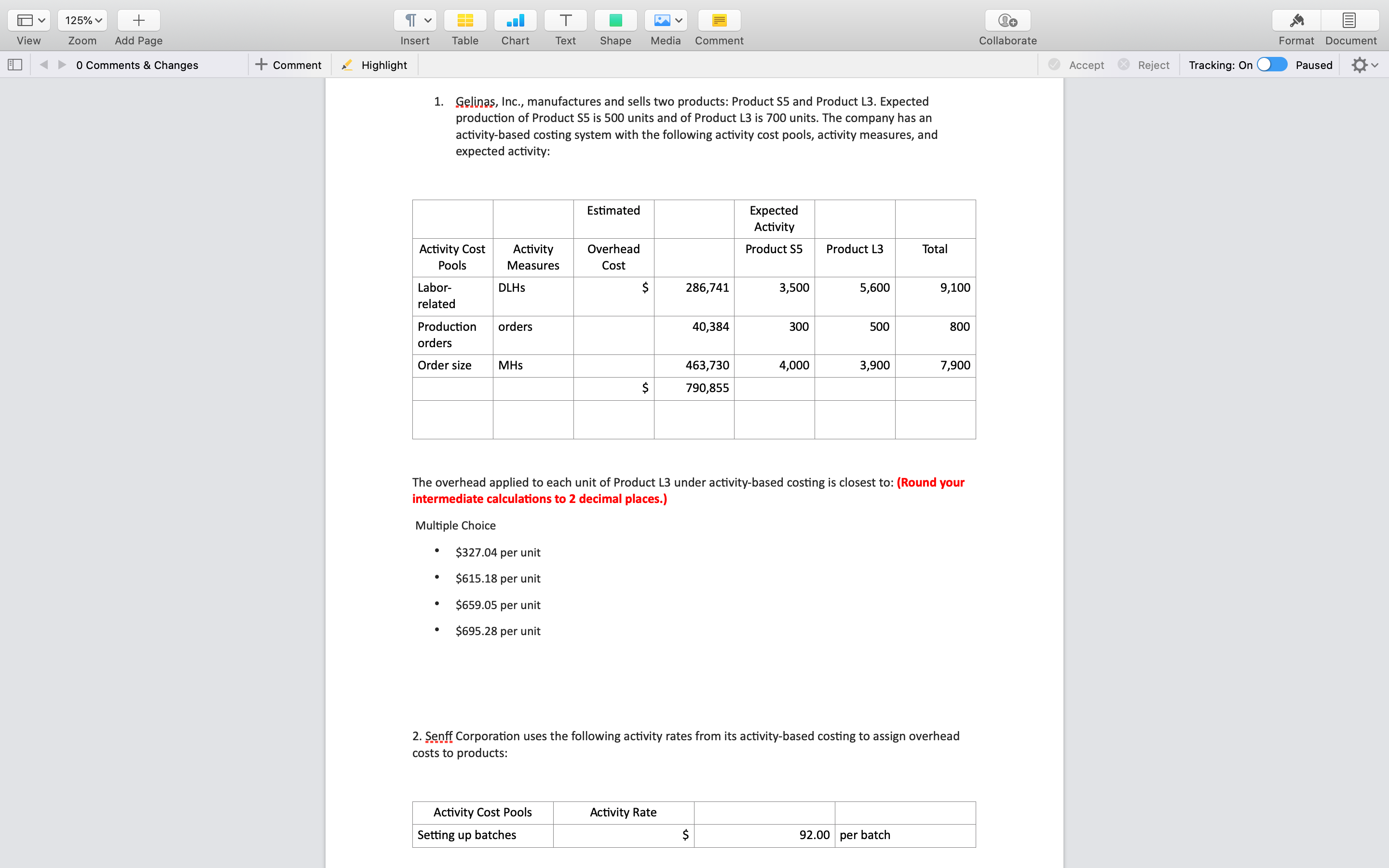View 125% v Zoom Add Page O Comments & Changes Comment Insert