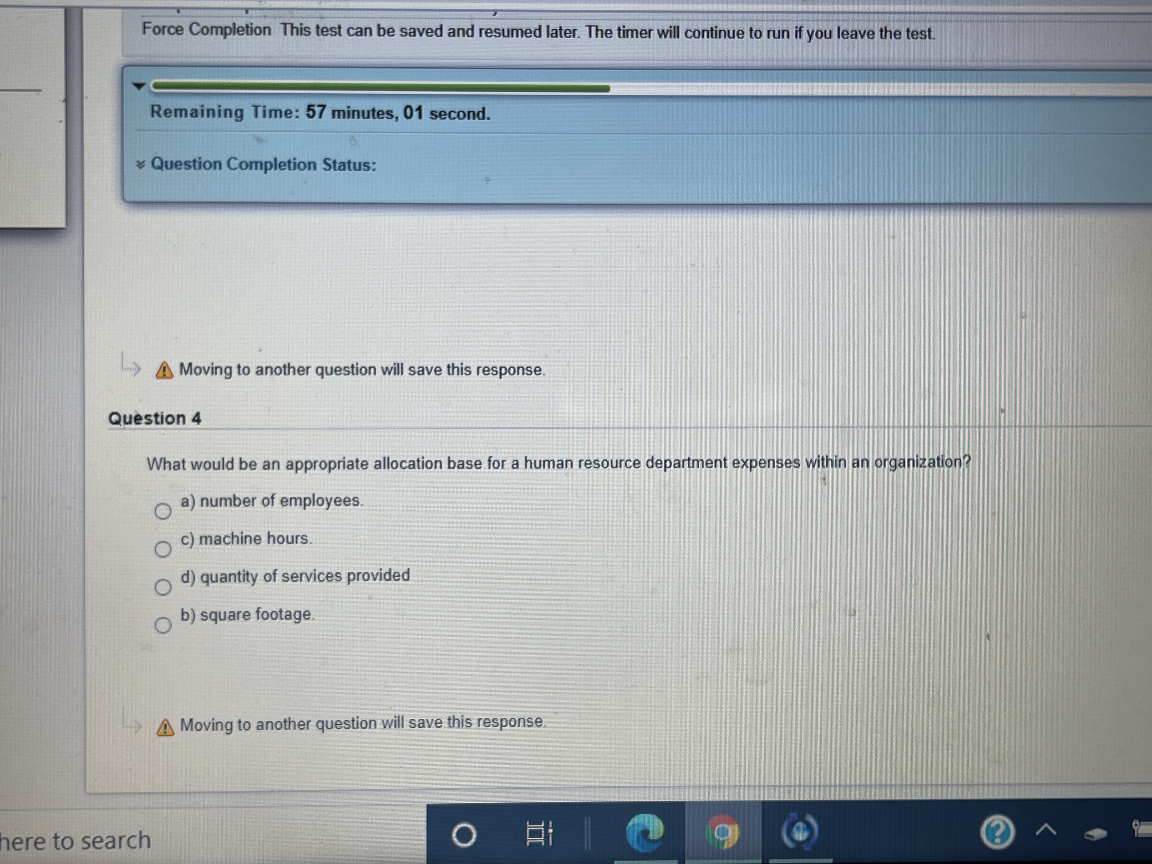 And what would be an appropriate allocation base for a human resource