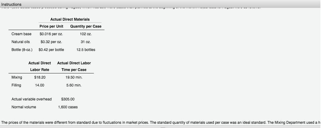 follows: DIRECT MATERIALS Cost Behavior Units per Case |Cost per Unit Cost