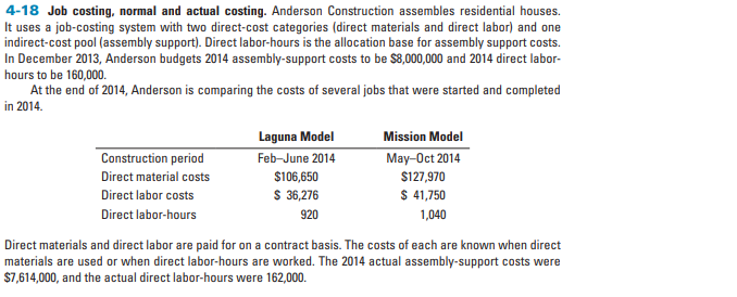 how to solve this exercise ??2) 4-18 Job costing, normal and actual