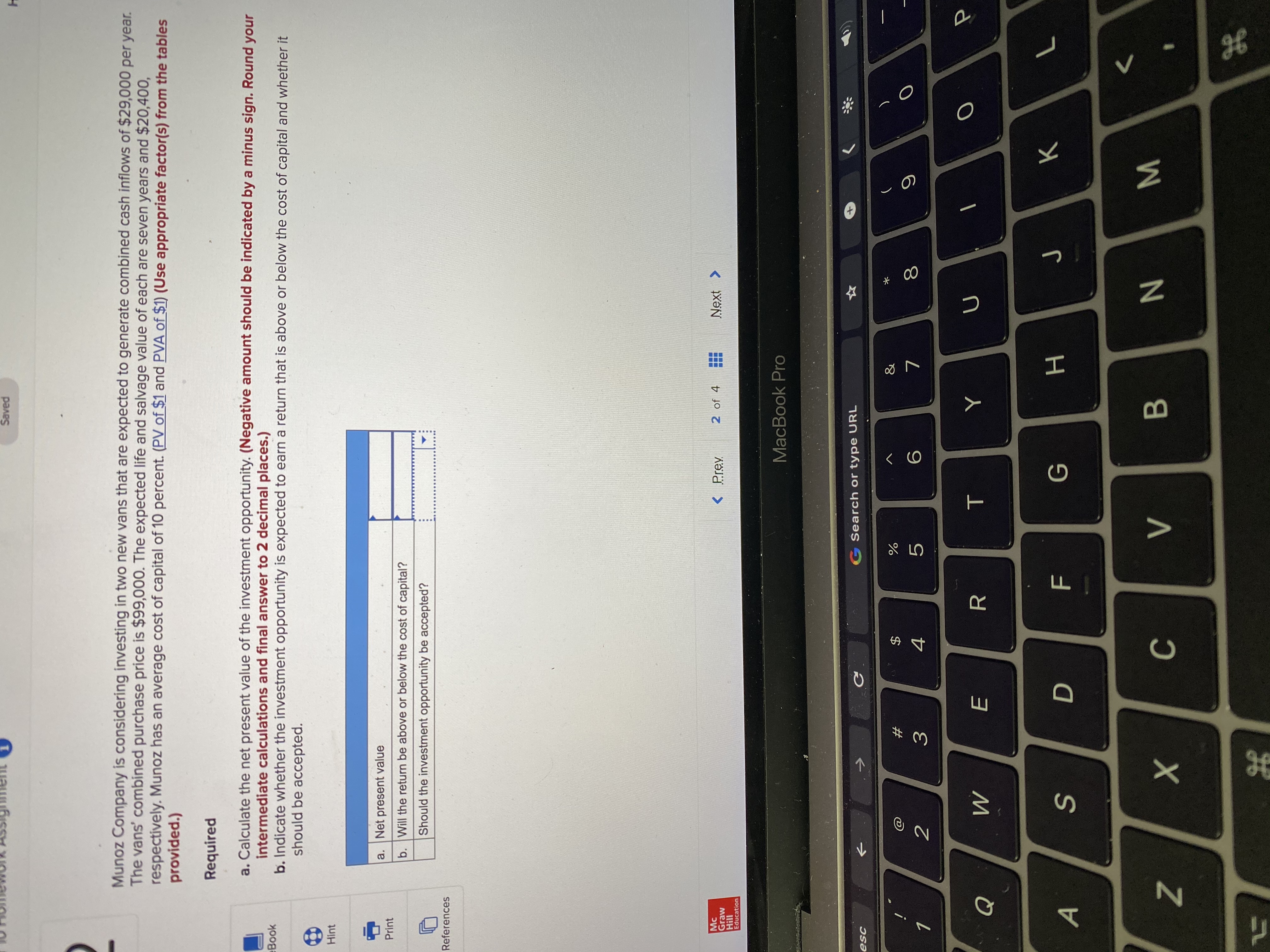 the problem and all the information is given. \fMunoz Company is considering