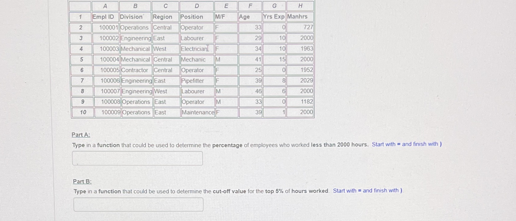  A B C D E F G H 1 EmpllD Division
