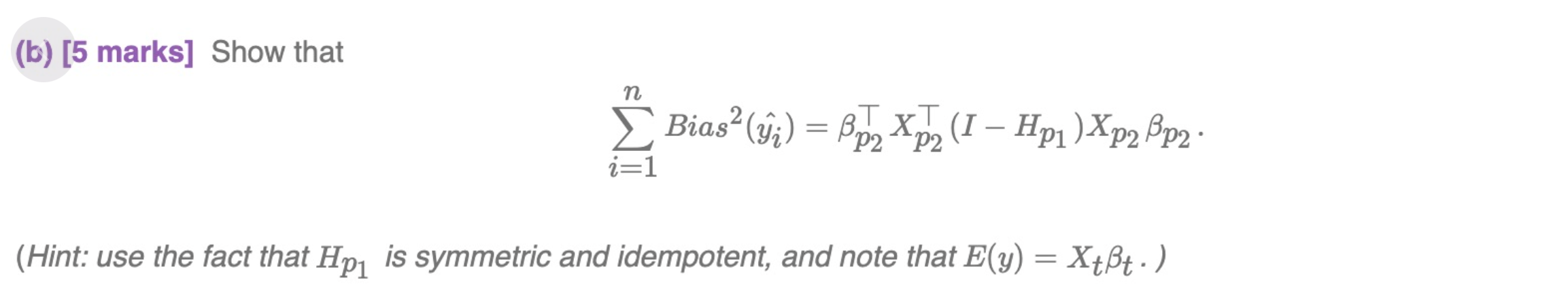 we consider derivation of Mallows' 0,, statistic for model selection discussed in