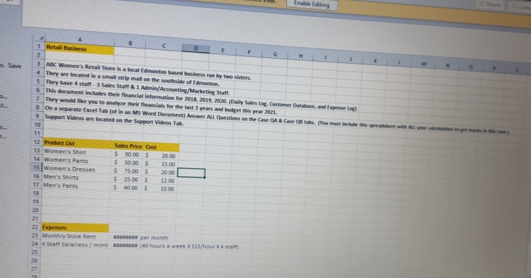 this is a case I need please with. Share.Com Enable Editing B