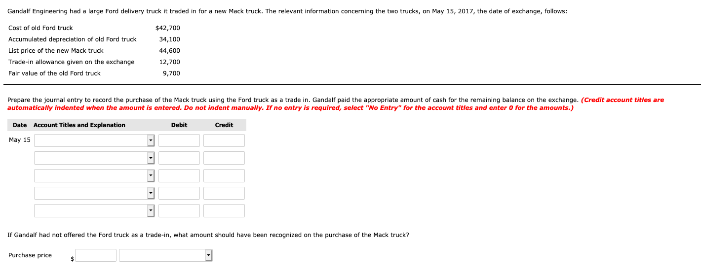 Please answer Gandalf Engineering had a large Ford delivery truck it traded