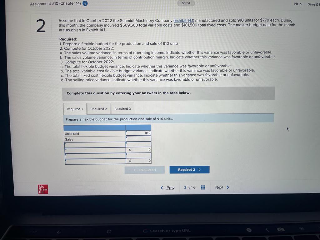 Assignment #10 (Chapter 14) Saved Help Save & 2 Assume that