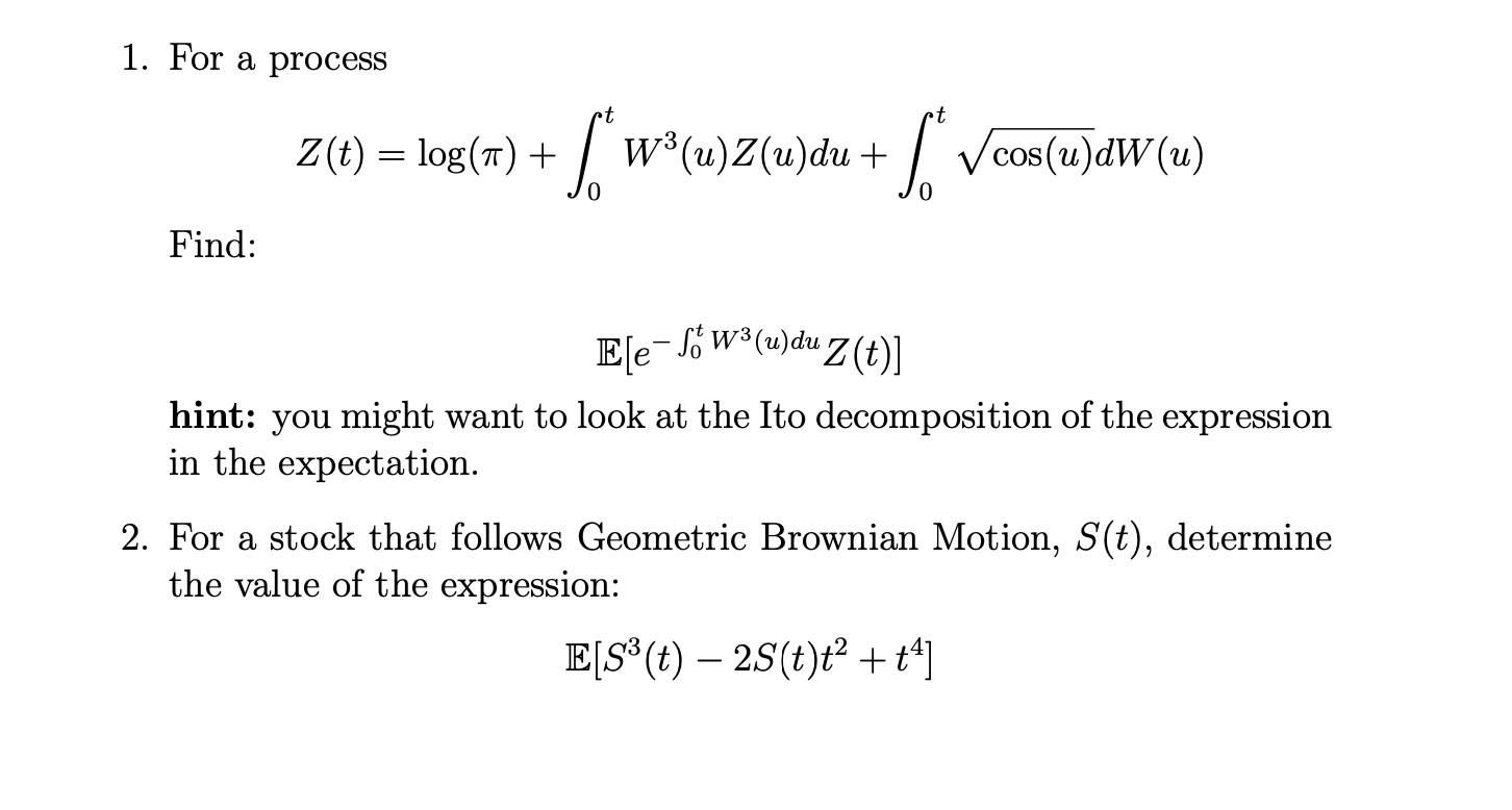 1. For a process = log ( 7 ) + [