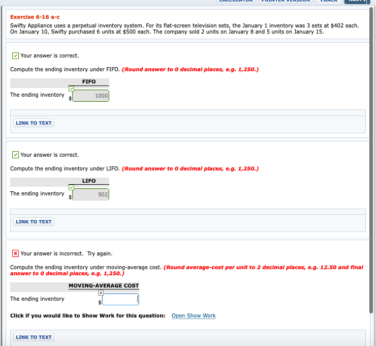 I just need help with the moving-average cost, my answer of 935