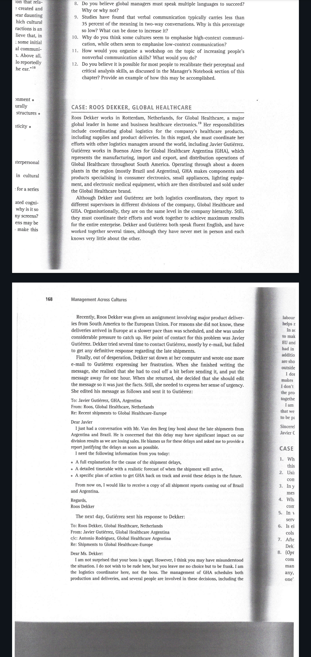  ion that rela- 8. Do you believe global managers must speak