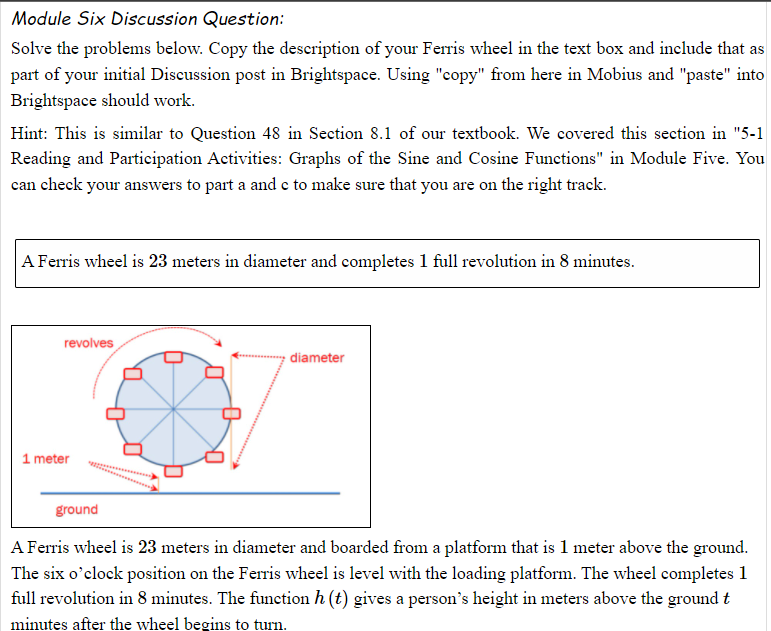  Module Six Discussion Question: Solve the problems below. lCop}.r the description