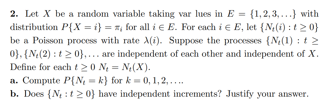 J 1 2. Let X be a random variable taking var lues