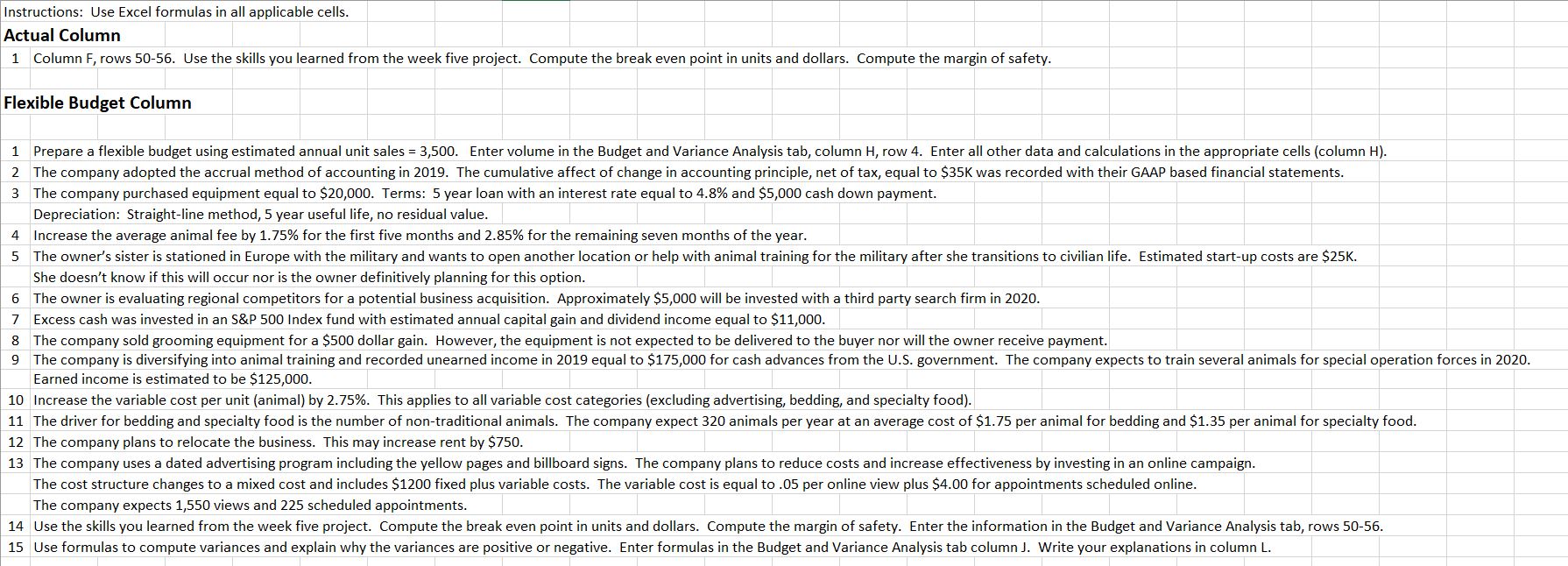 and dollars.Compute the margin of safety.2.Flexible Budget column:Complete the 2020 Flexible Budget