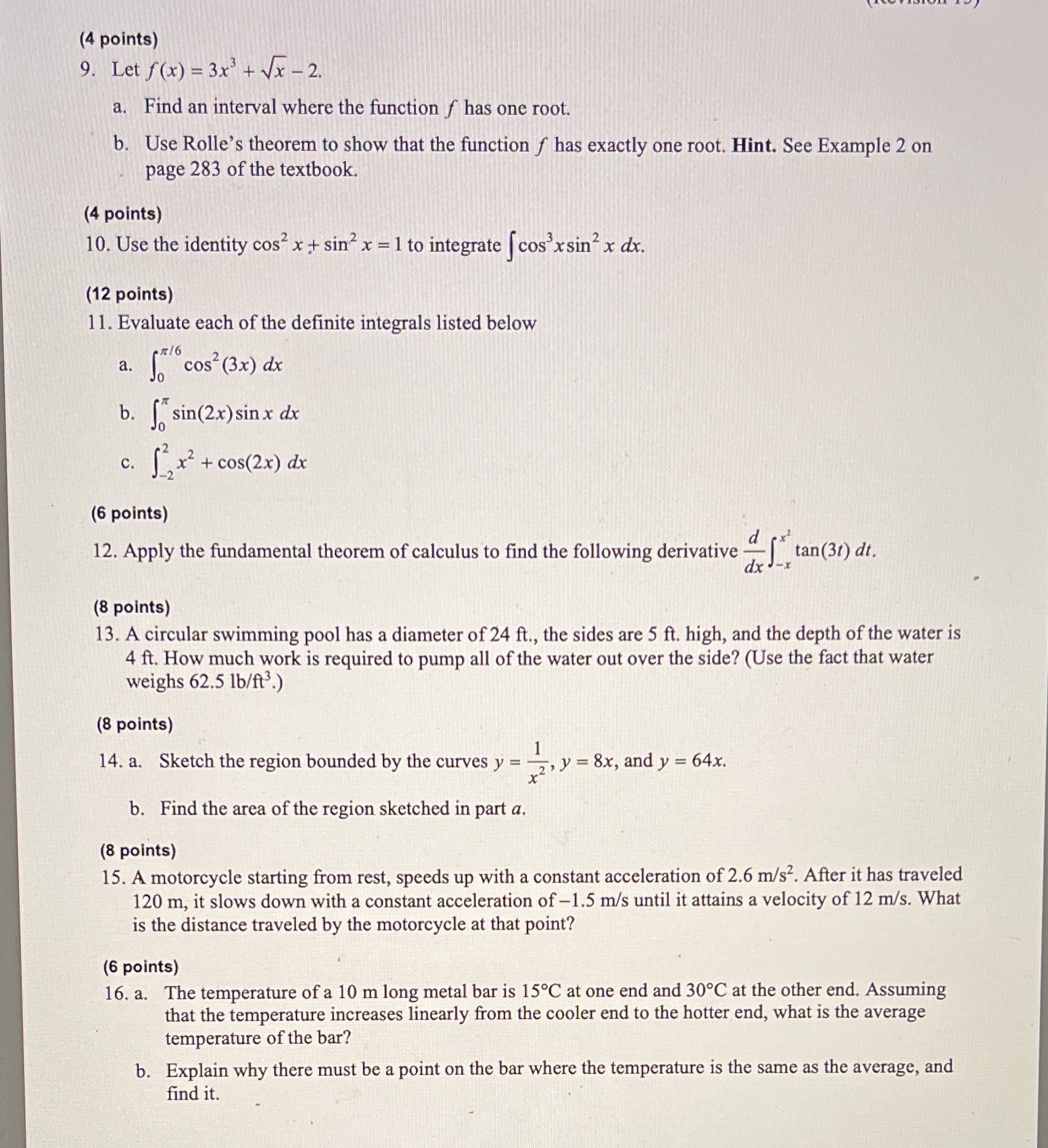Can u please show the solutions in full steps (4 points) 9.