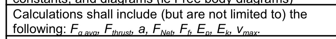 This assignment is a rocket lab report, and I need the calculations