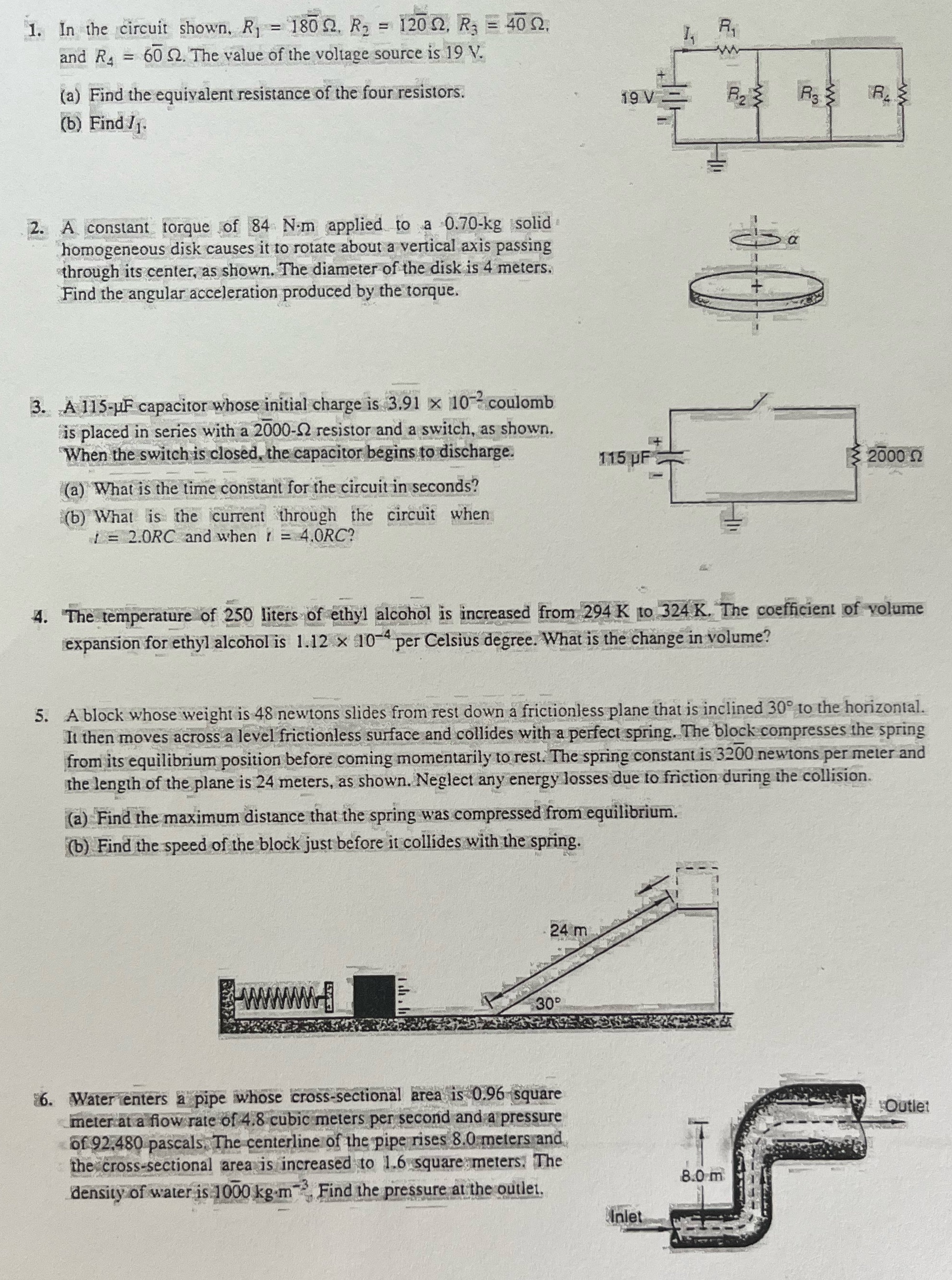 Can you please answer and show work for the following physics questions?