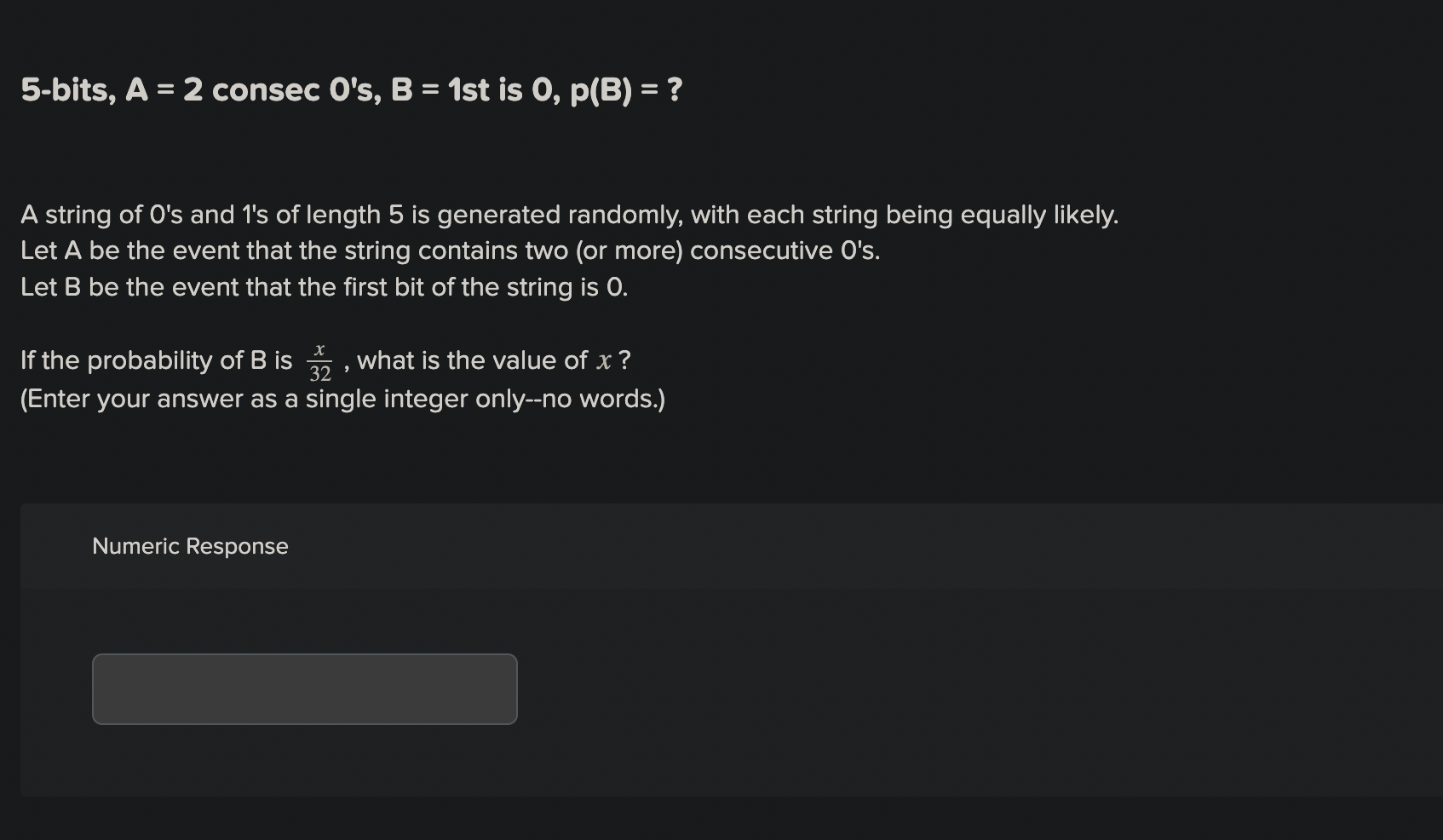How would I solve these questions?1. 5-bits, A = 2 consec O's,