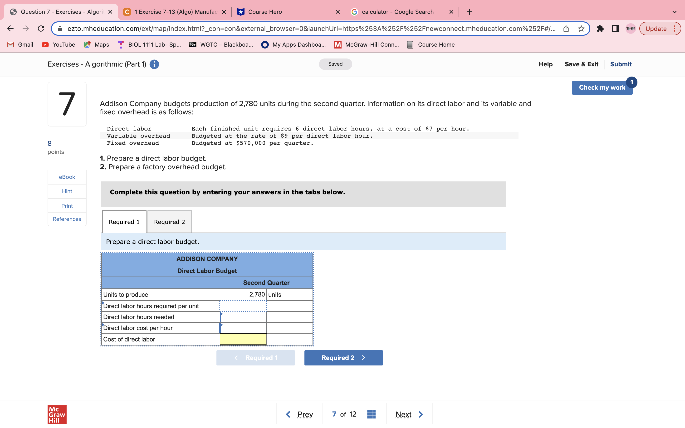  Question 7 - Exercises - Algorit C 1 Exercise 7-13 (Algo)