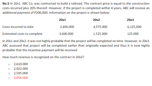 ifthe Project is completed within 4 vears, ABC will receive an additional