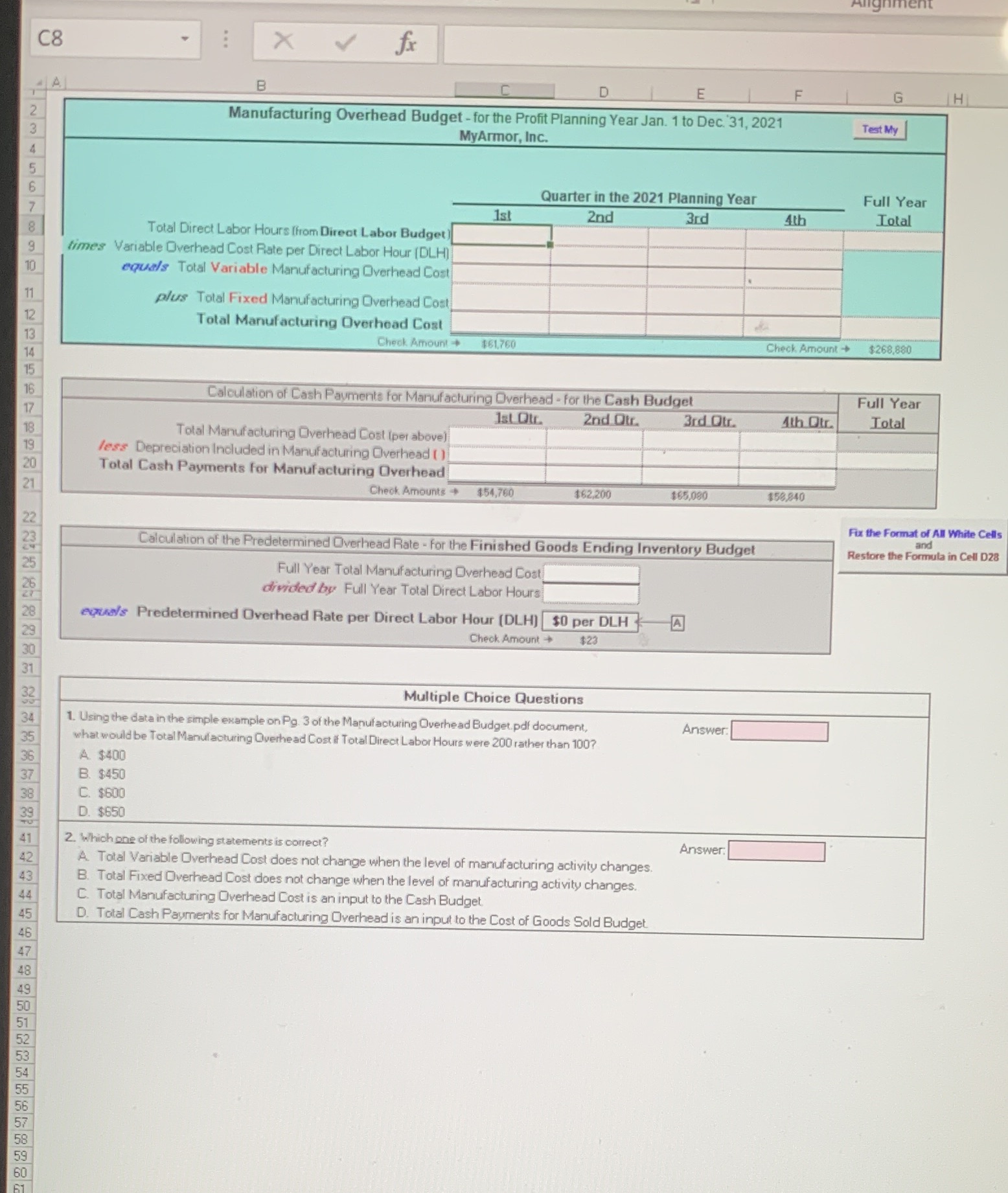 C8 X V fx A B D E F G H