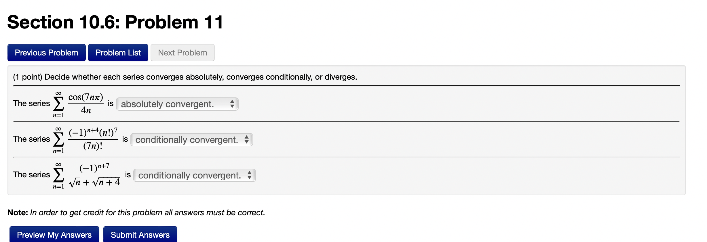 = Section 10.6: Problem 11 Previous Problem Problem List Next Problem (1