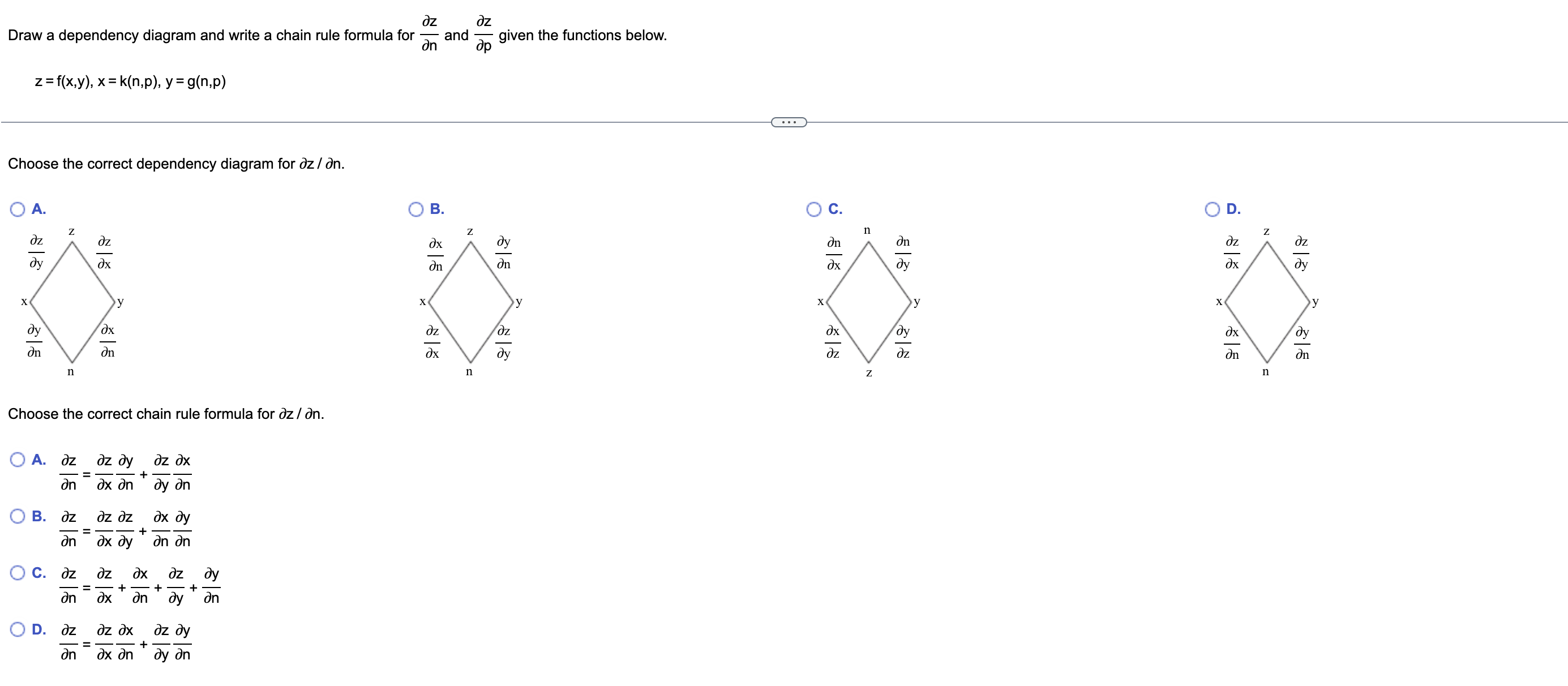for dq , where u = h(r,s), r= f(q), s = g(q).