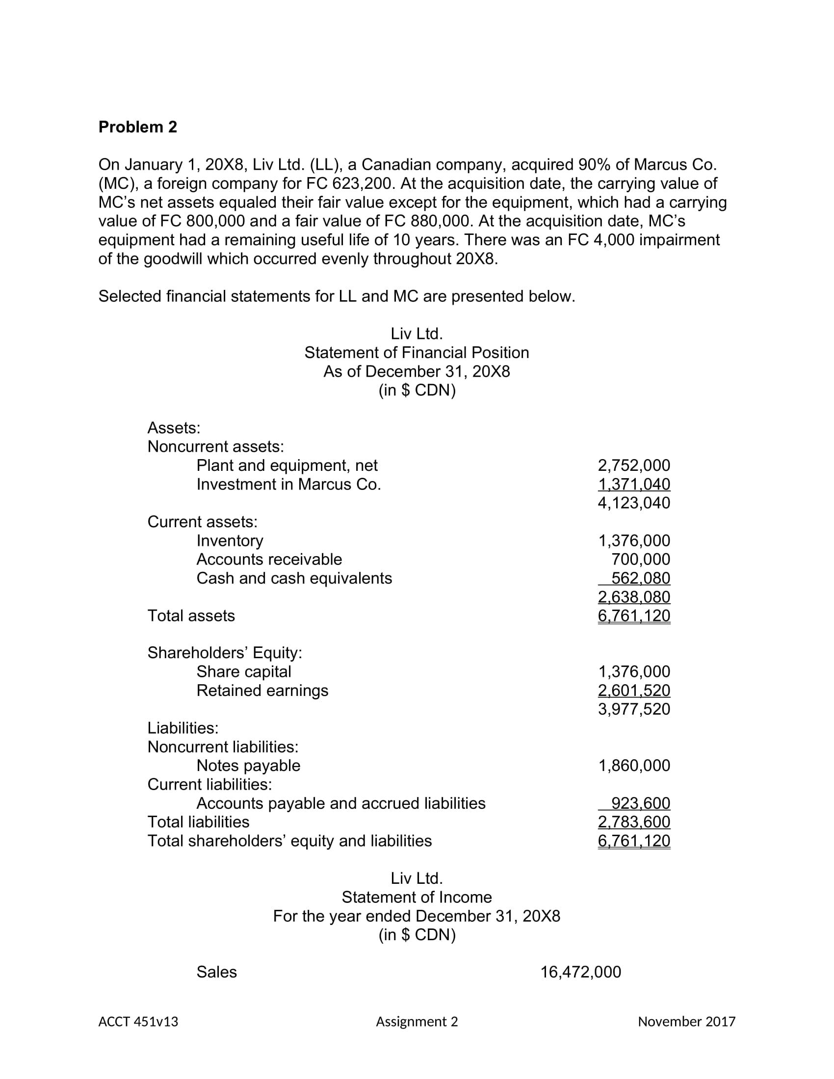 Please help in solving this question Problem 2 On January 1, 20X8,