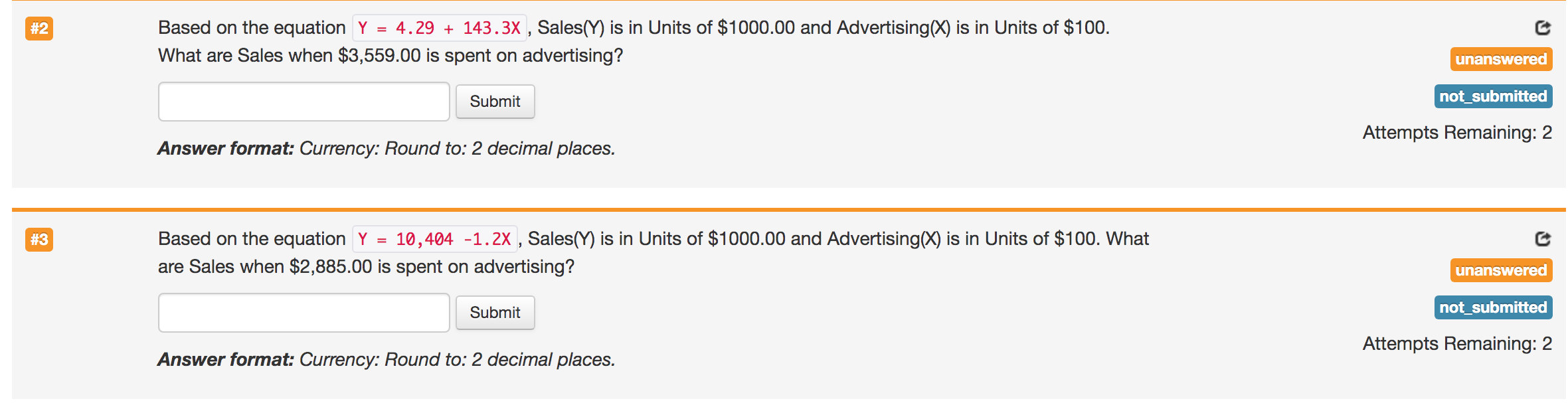 the regression equation? a) 27 + 29X b) 29 * 4X 0)
