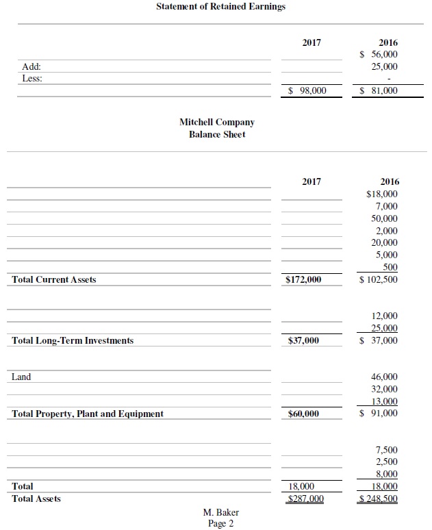 and heading listed beIo'I-Iv, complete the Financial Statments [with proper headings} for