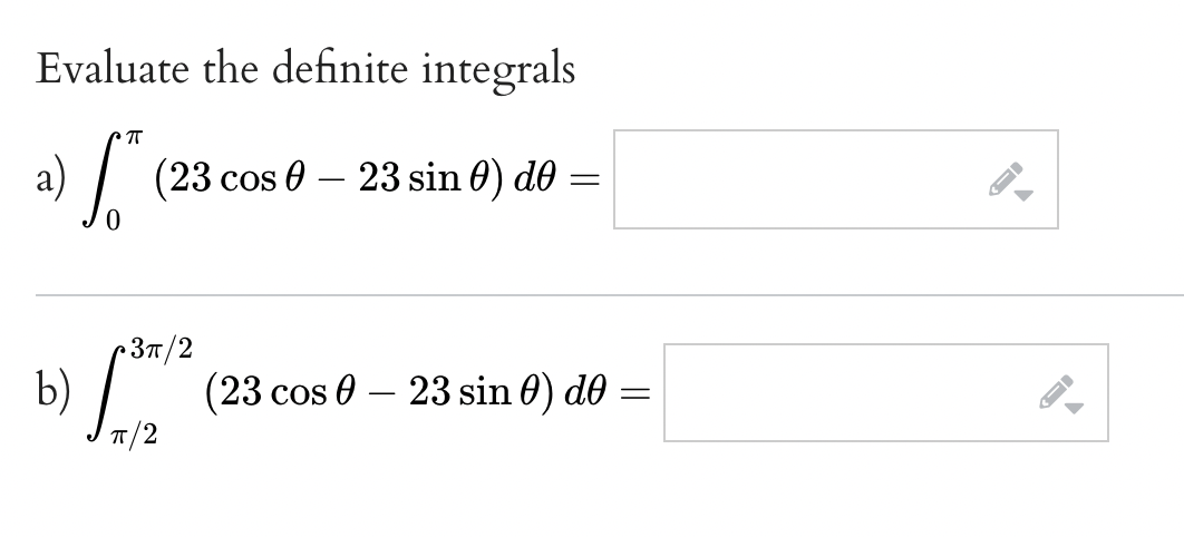 - 23 sin 0) de = TT / 2