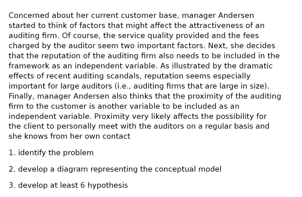  Concerned about her current customer base, manager Andersen started to think