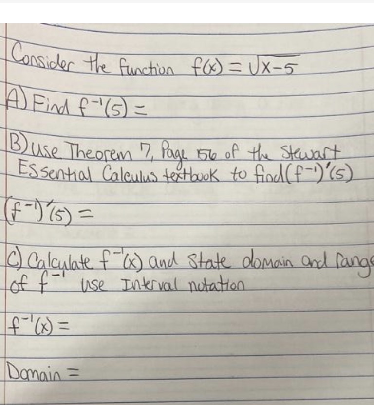  Consider the function f ( x ) = UX- 5 A