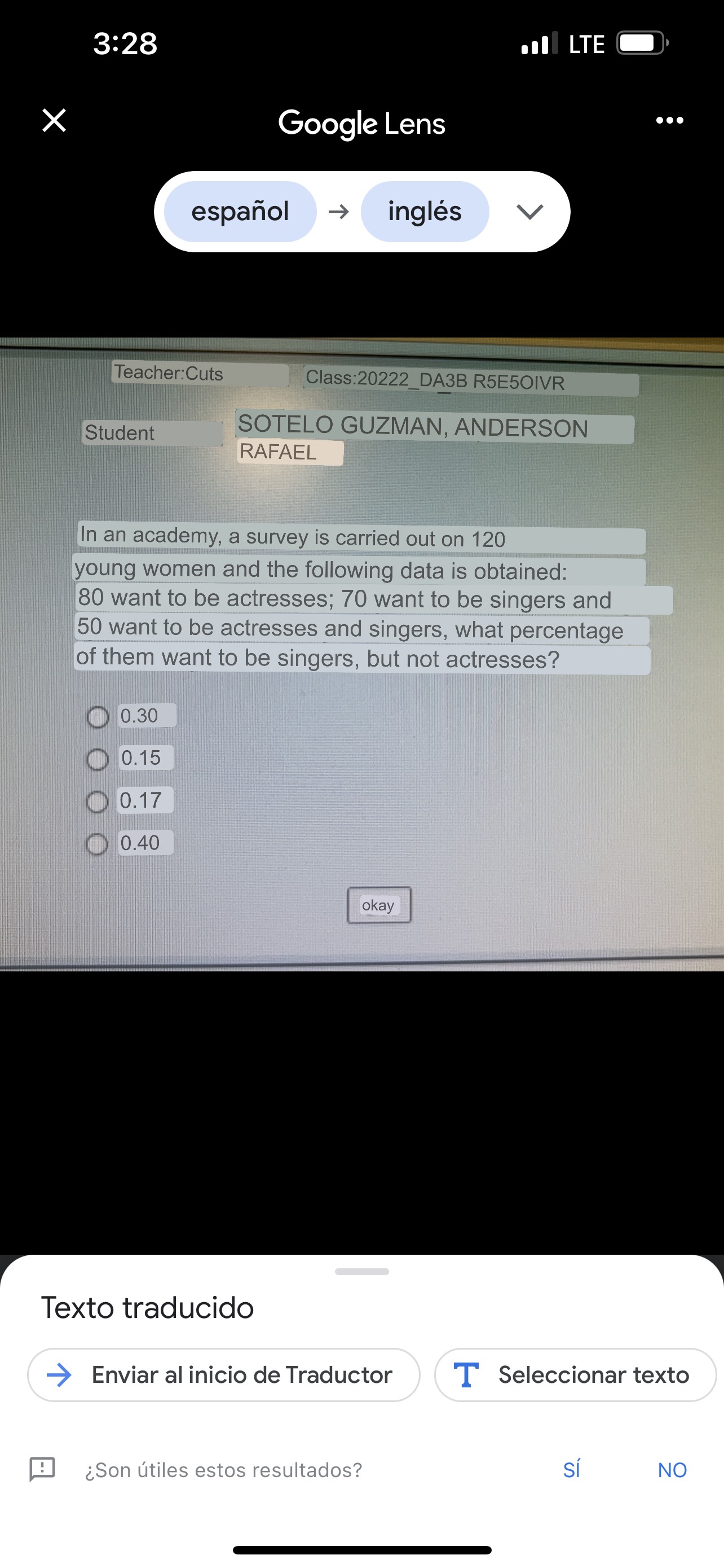 ingles Teacher: cuts Class: 20222 DA3B R5E501VR Student SOTELO GUZMAN, ANDERSON RAFAEL