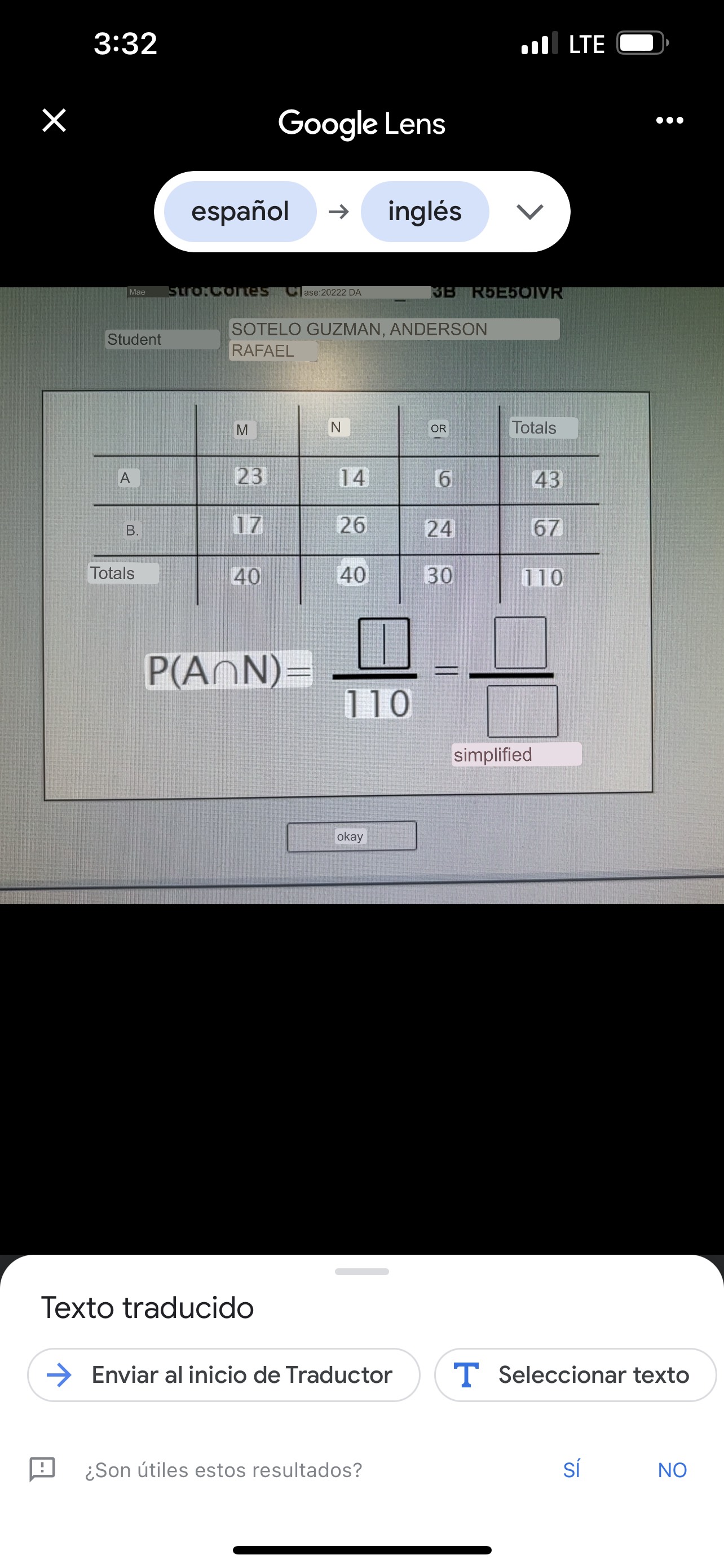 Son utiles estos resultados? si NO3:24 Doll LTE X Google Lens .
